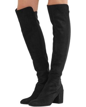 Stuart Weitzman Halftime Stretch-Crepe Suede Over-The-Knee Boot (Us) - Black