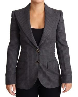 Dolce & Gabbana Single Breasted Fitted Blazer Wool Jacket - Black
