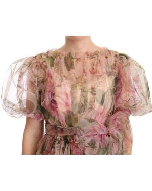Dolce & Gabbana Floral Print Nylon Maxi Dress - Multicolor