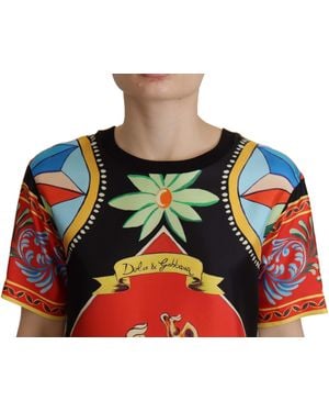 Dolce & Gabbana Soldier Carretto Silk Top T-Shirt - Multicolour