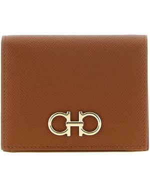 Ferragamo 'Gancini' Compact Wallet - Brown