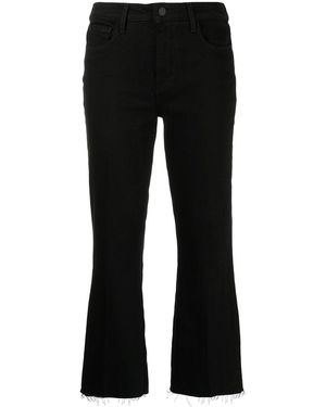 L'Agence Cropped Straight-Leg Pants - Black