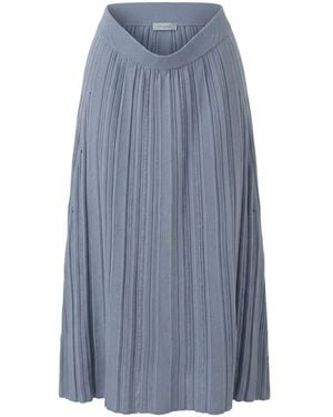 Malo Gray Cotton Skirt - Blue