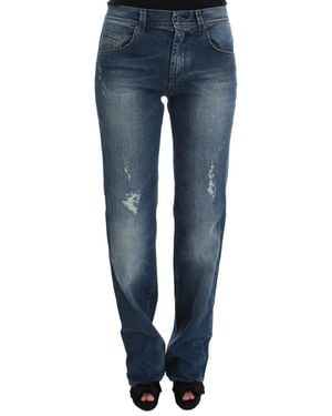 Ermanno Scervino Wash Cotton Blend Slim Fit Jeans - Blue