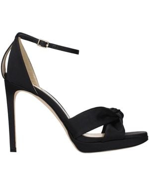 Jimmy Choo Satin Platform Sandals - Black