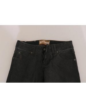 John Galliano Washed Low Waist Regular Leg Denim Pants - Black