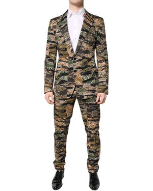 Dolce & Gabbana Taormina Single Breasted 2 Piece Suit - Multicolour