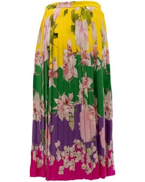 Valentino Garavani Plated Floral Skirt - Purple