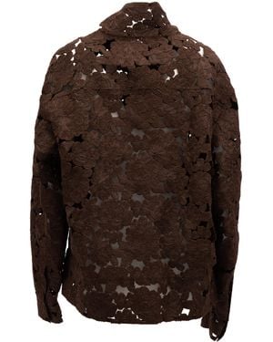 Valentino Garavani Floral Lace Jacket - Brown