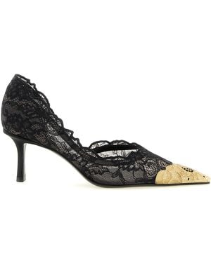 Jimmy Choo Tencel Mid Heel Pumps - Black
