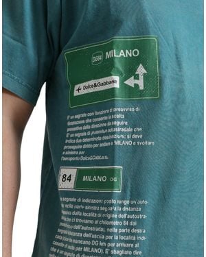 Dolce & Gabbana Cotton Milano Street Round Neck T-Shirt - Green
