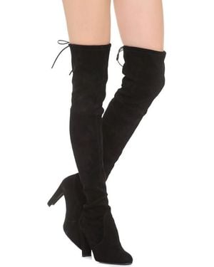 Stuart Weitzman Highland Suede Over-The-Knee Boot (Us) - Black