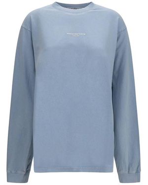 Alexander Wang Cotton Long Sleeve T-Shirt - Blue