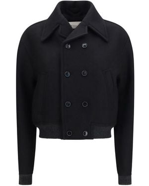 Ami Paris Wool Oves Aries Bomber - Black