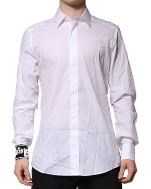 Dolce & Gabbana Cotton Dress Formal Shirt - Purple