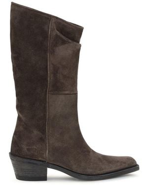 KHAITE Leather Ankle Boots - Brown