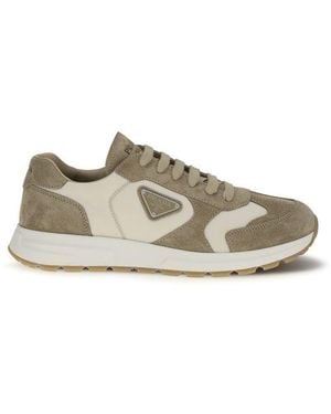 Prada Calf Leather Bos Taurus Athletic Sneakers - Natural
