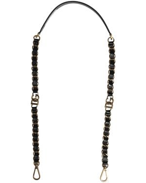 Dolce & Gabbana Leather Chain Bag Accessory Shoulder Strap Real Brass Zamak Calf - White