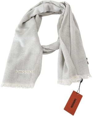 Missoni Wool Knit Neck Wrap Scarf - Gray
