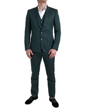 Dolce & Gabbana Green 3 Piece Single Breasted Martini Suit - Blue