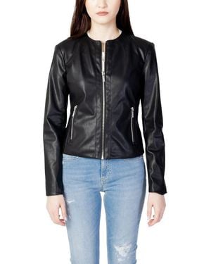 ARMANI EXCHANGE Polyester Leather Jacket - Black