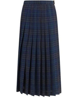 Burberry Polyester Long Skirt - Blue