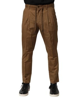 Dolce & Gabbana Relaxed Fit Casual Cotton Trousers - Brown