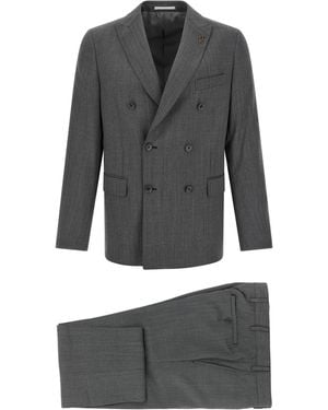 Pal Zileri Double-Breasted Wool Dress - Grey