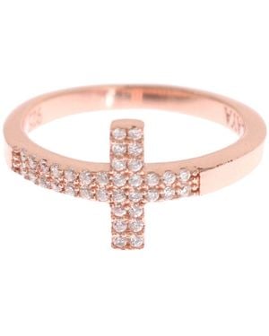 Nialaya 925 Cross Cz Ring - White