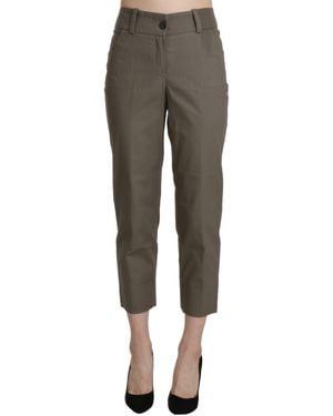 Bencivenga High Waist Cropped Dress Trouser Pants - Black