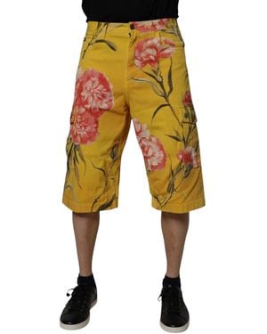 Dolce & Gabbana Floral Cargo Shorts - Yellow