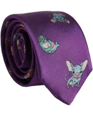 Dolce & Gabbana Animal Print Adjustable 'Sd Neckmen's Tie - Purple