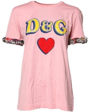 Dolce & Gabbana Tshirt Ruffled Sleeves - Pink