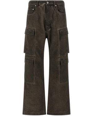 Rick Owens Cotton Cargo Pants - Gray