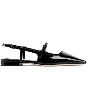 Jimmy Choo Patent Leather Didi Flat Shoes in Black | Lyst