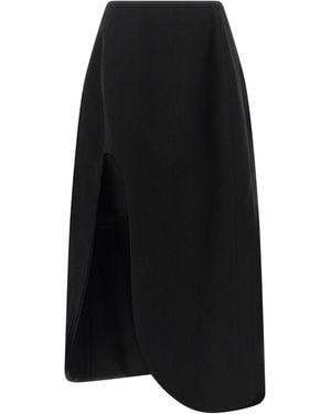 Jil Sander Virgin Wool Midi Skirt - Black