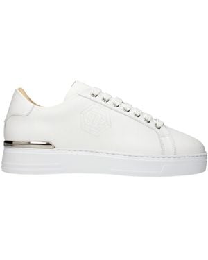 Philipp Plein Leather Low Top Sneakers - White