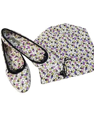 Bottega Veneta Floral Leather Ballet Flats - White