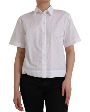 Dolce & Gabbana Collared Short Sleeve Polo Shirt Top - White