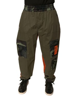 Dolce & Gabbana Camouflage Cargo Trousers Pt0112 - Green