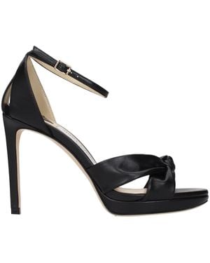 Jimmy Choo Leather Platform Sandals - Black