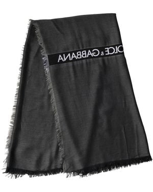 Dolce & Gabbana Modal Warmer Shawl Fringes 140Cm X 134Cm Scarf - Black