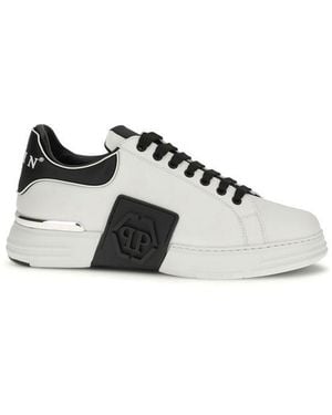 Philipp Plein Calf Leather Bos Taurus Low Top Sneakers - White