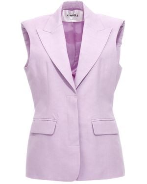 OMBRA MILANO N°4 Blazer Jacket Cotton Linen Blazer, Suits - Purple