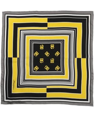Dolce & Gabbana Silk Logo Square Foulard Scarf - Black