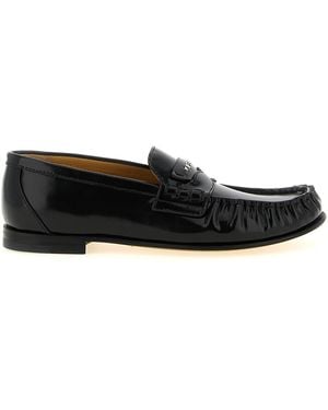 Fendi Calfskin Slip-On Loafers - Black