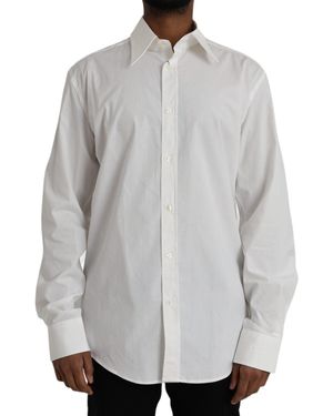 Dolce & Gabbana Cotton Dress Slim Fit Shirt - Grey