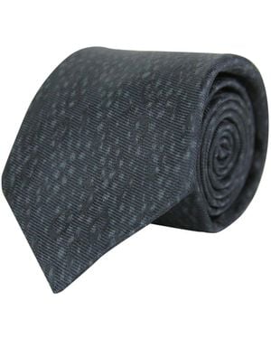 Bottega Veneta Dot Print Cotton Silk Leopard Tie - Gray