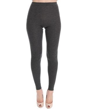 Dolce & Gabbana Chic High Waist Cashmere Tights Trousers - Black