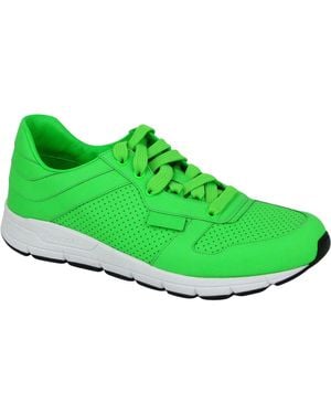 Gucci Running Leather Lace Up Sneakers - Green